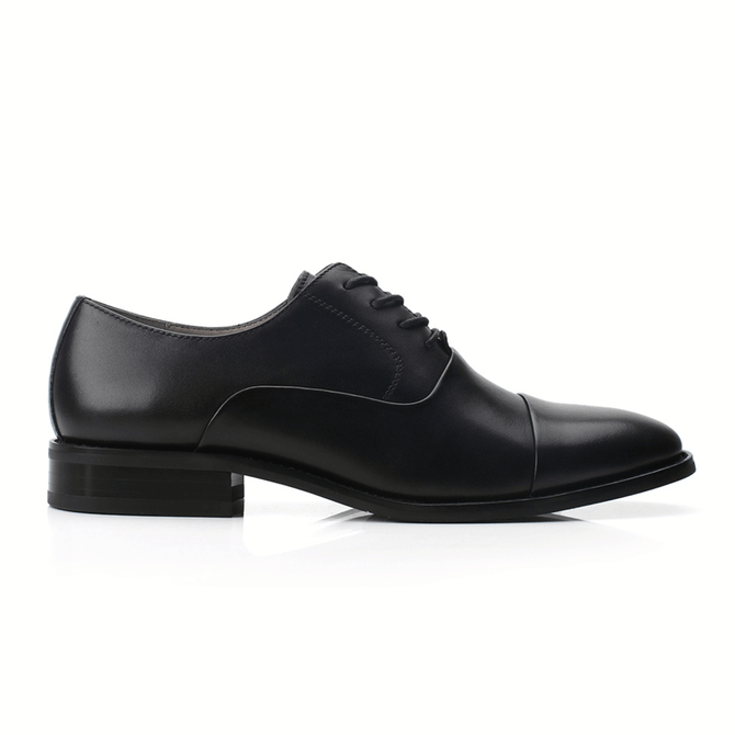 Zapatos de vestir con cordones y punta redonda para hombre - Negro