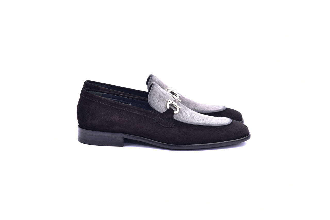 Mocassins Corrente 6376 Suade Bit Buckle - Noir