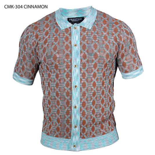 Prestige CMK-304 Short Sleeve Cardigans - Cinnamon