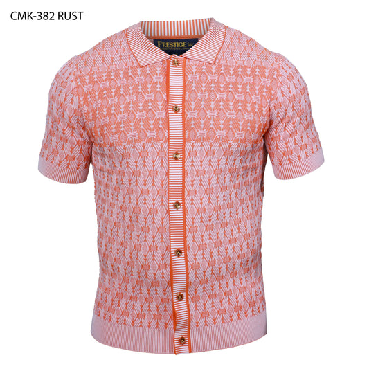 Prestige CMK-382 Short Sleeve Cardigans - Rust