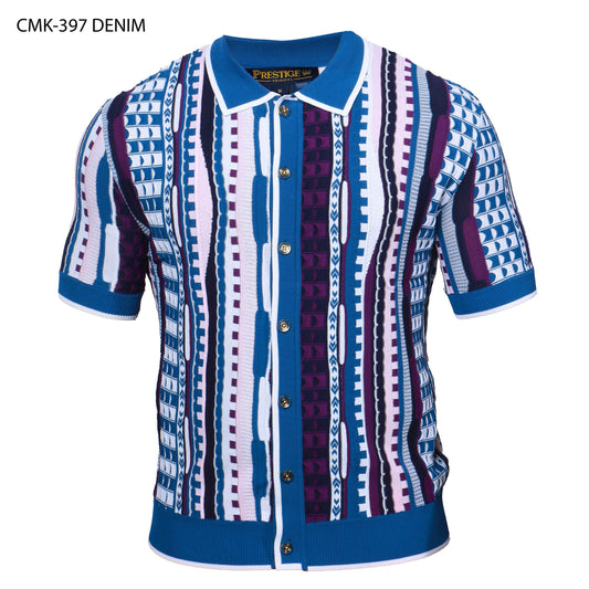 Prestige CMK-397 Short Sleeve Cardigans - Denim