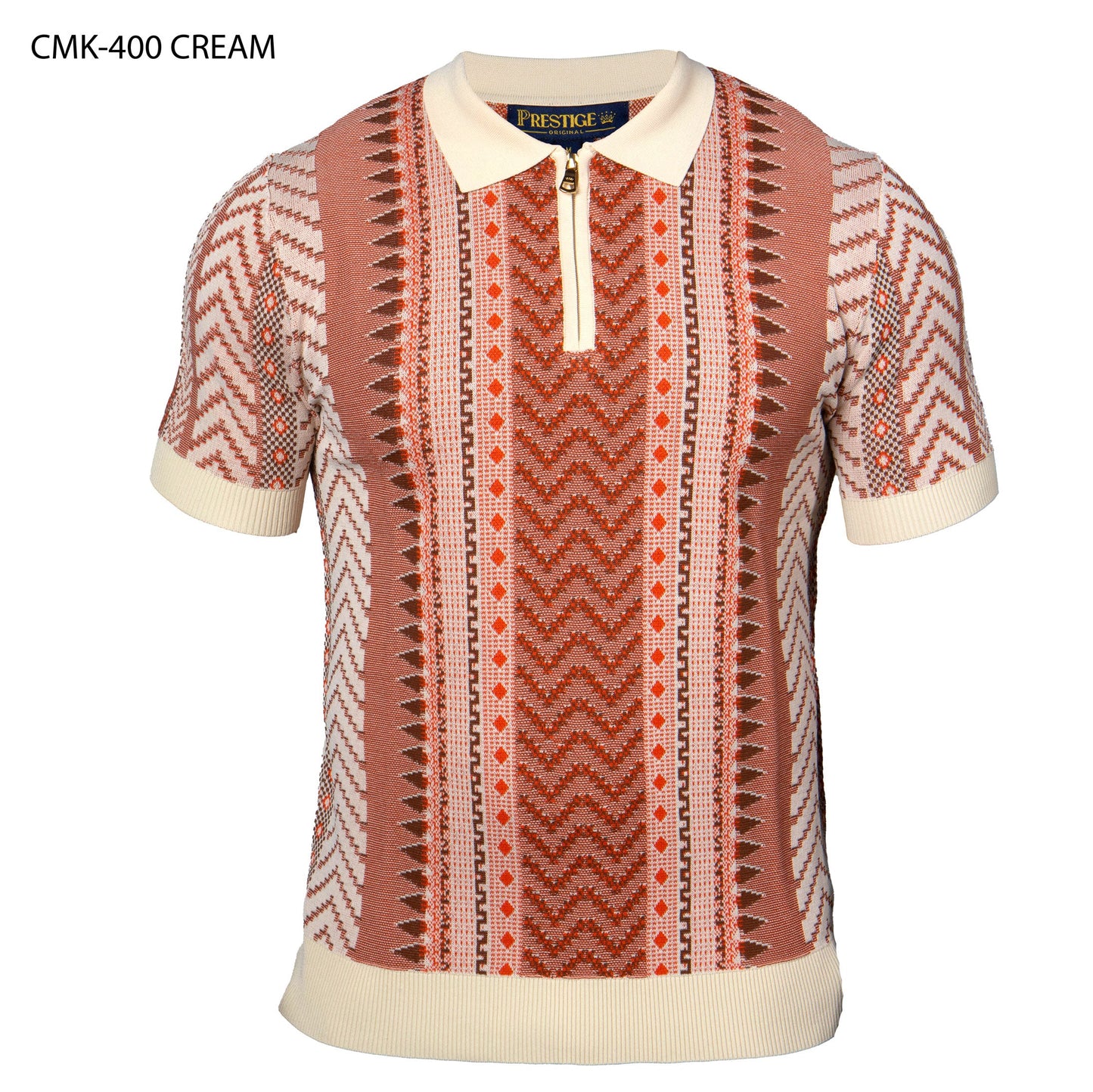 Polo con cremallera Prestige CMK-400 - Crema