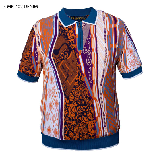 Prestige CMK-402 Zip Polo Shirt - Denim