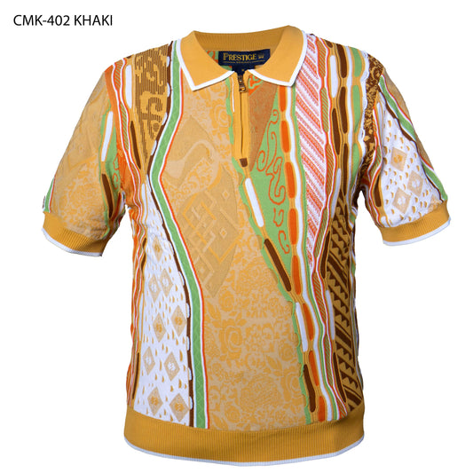 Prestige CMK-402 Zip Polo Shirt - Khaki