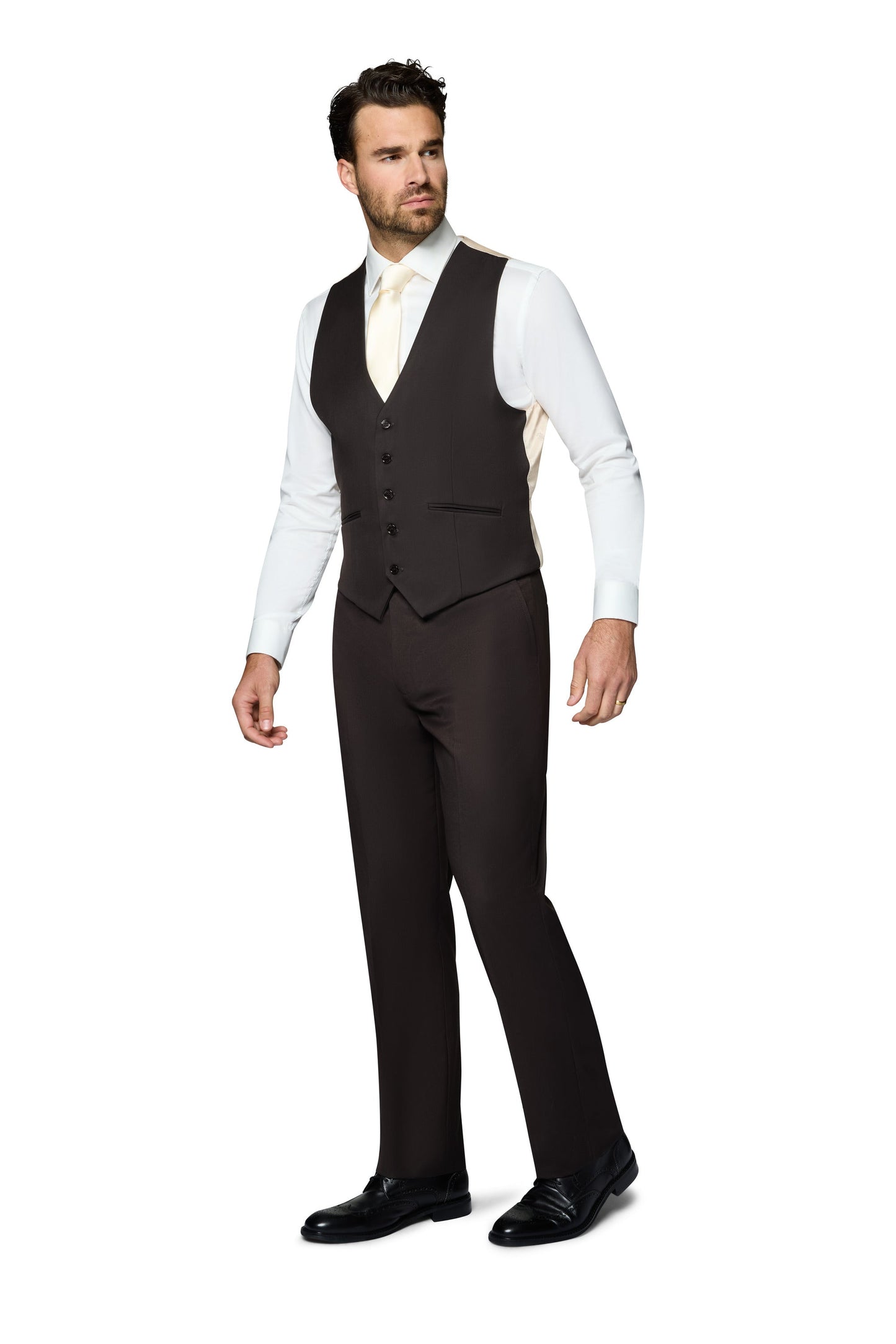 Pantalones Bergamo Orange Solid Modern Fit - Marrón