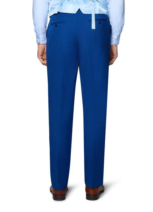 Bergamo Orange Solid Modern Fit Pants - French Blue