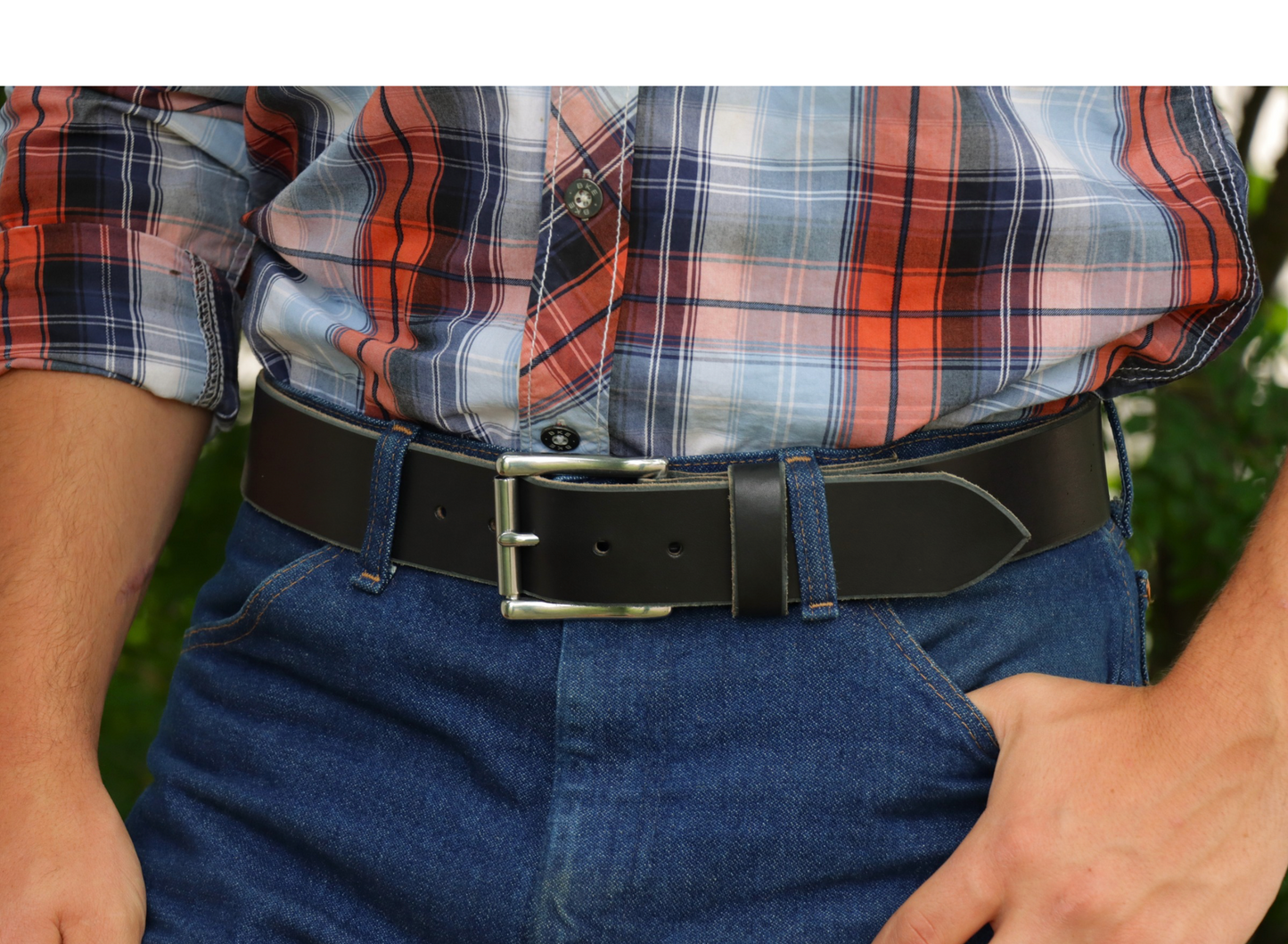 Cinturón para hombre de 1 ¾” (negro)