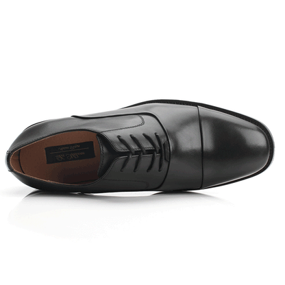 Zapatos de vestir con cordones y punta redonda para hombre - Negro 