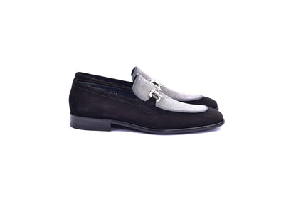 Mocasín Corrente 6376 Suade Bit Buckle - Negro