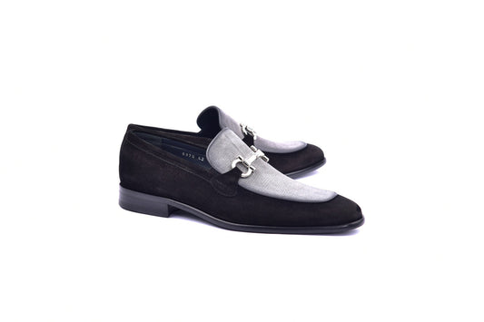 Mocasín Corrente 6376 Suade Bit Buckle - Negro