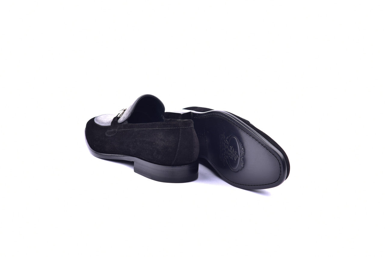 Mocasín Corrente 6376 Suade Bit Buckle - Negro