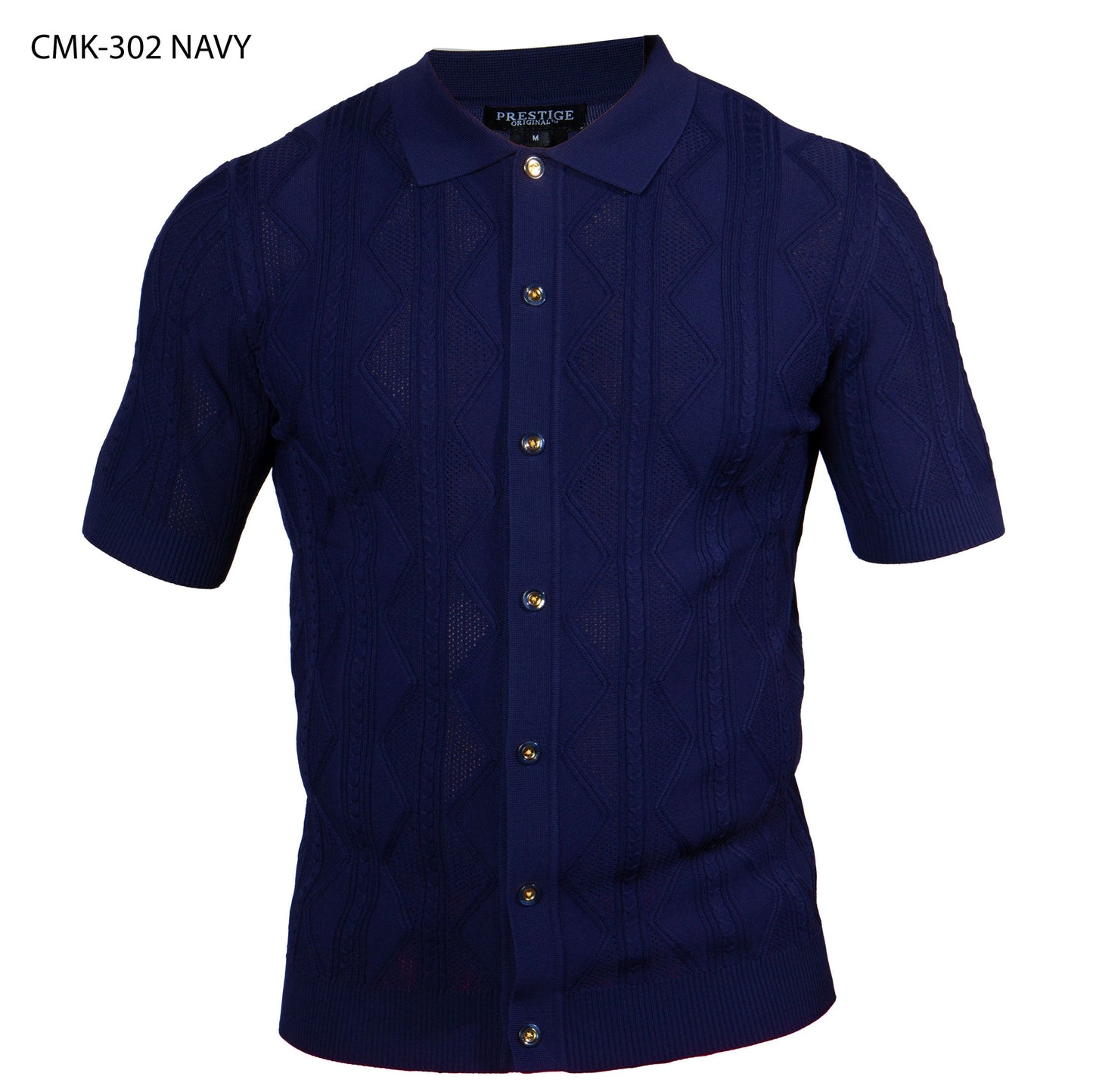 Camisa de manga corta Prestige CMK-302 - Azul marino