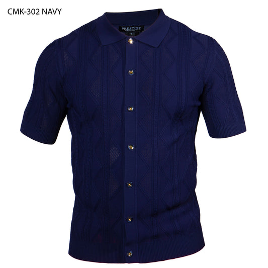Camisa de manga corta Prestige CMK-302 - Azul marino