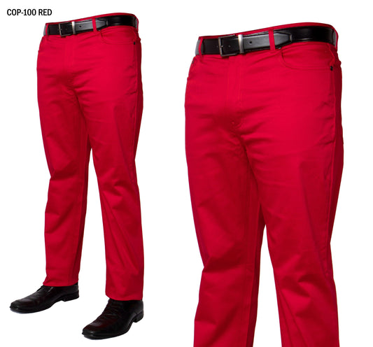 Vaqueros elásticos Prestige CP-100 para hombre - Rojo