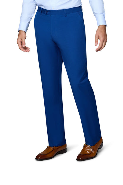 Pantalones Bergamo Orange Solid Modern Fit - Azul Francés