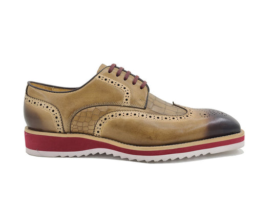 Carrucci KS515-35 - Precioso Oxford con cordones - Camel